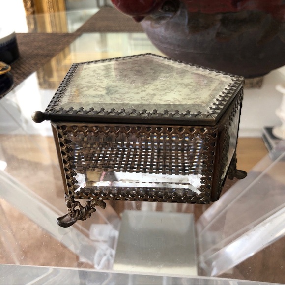 Nicole miller Vintage Glass and Metal Jewelry Box - Picture 1 of 6